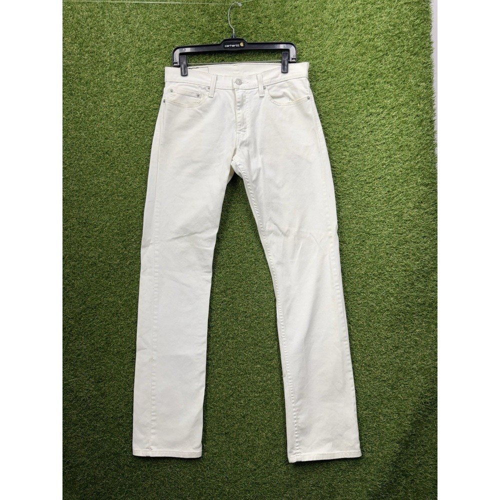 Levis 514 Jeans Mens 32x34 White Straight Zip Fly Regular Fit Stretch Denim